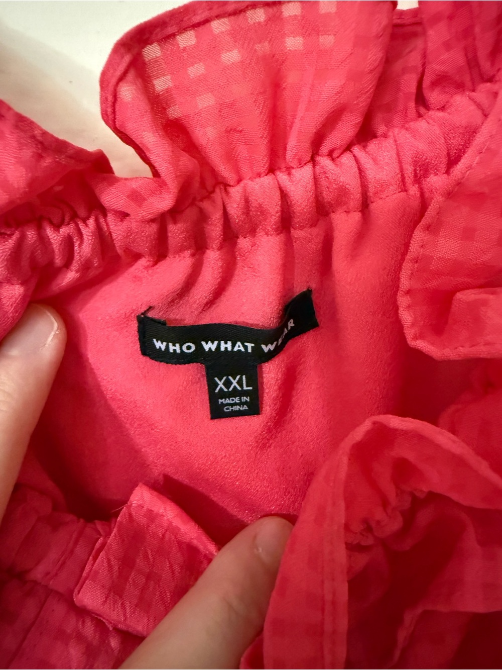 Who What Wear Fuchsia Ruffled Button-Front Midi Dress - Picture 3 of 3